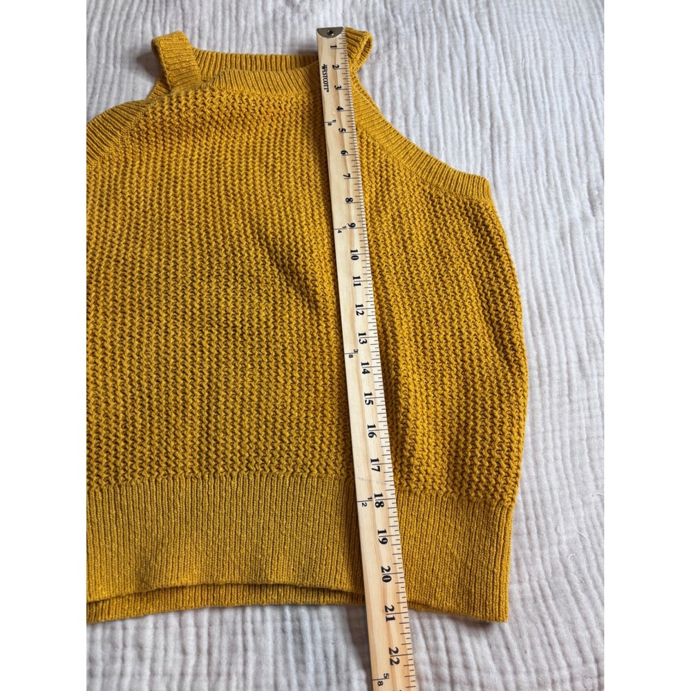 Madewell Halter Sweater Tank Mustard Yellow Cotton Knit Sleeveless Top Medium - Picture 6 of 8